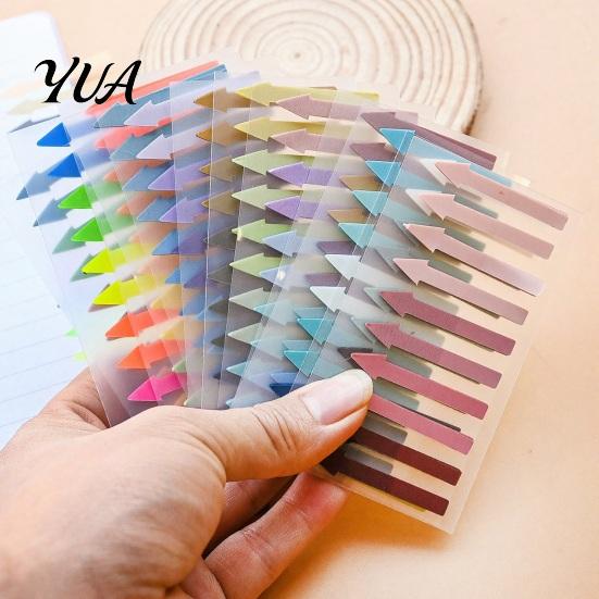 Non Blocking Text Labels Arrow Index Tab Stickers, Translucent PET Page Markers, Tabs Colorful Sticky Flags for Organizing Book And File Color