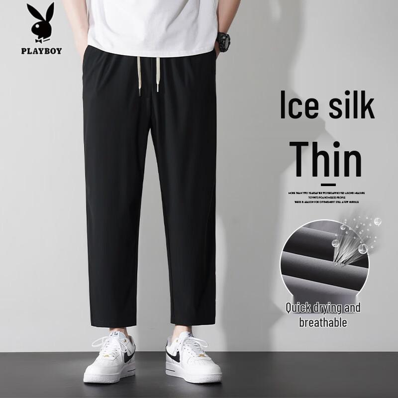 

PLAYBOY Men s Ice Silk Straight-Leg Cropped Pants XL
