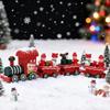 Christmas Table Decorations Mini Train Ornaments Wooden Christmas Train with Santa Snowman for New Year Holiday Party Decor Gift