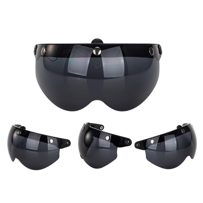 Universal Motorbike Retro Pilot-Style Standard 3 Snap-Button Visors Up Down