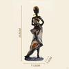 African Lady Figurine Tribal Women Statue Exotic Ornaments for Living Room