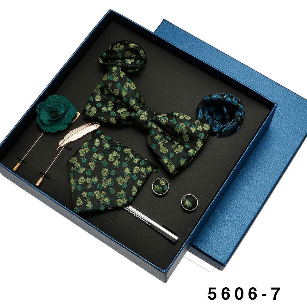 Men's Formal Tie & Pocket Square Eight-Piece Gift Set - High-End Wedding & Business 