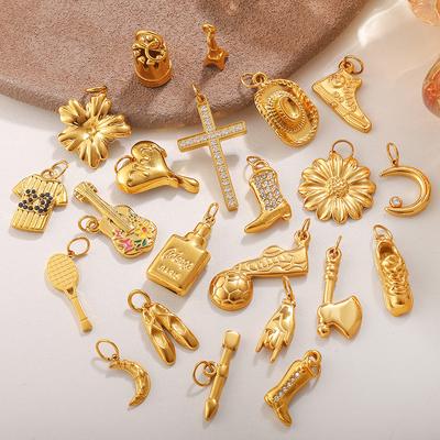 European and American Creative Personality DIY Multi-style Pendant Stainless Steel Plated 18K Gold Versatile Multi-element Accessories