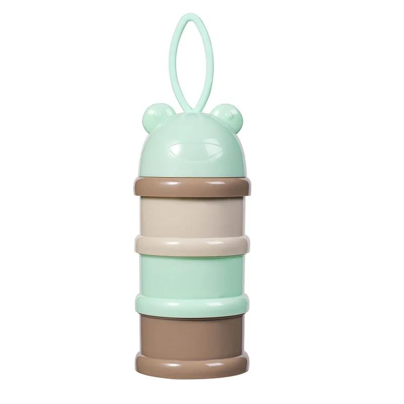Colourful baby 3 tier milk powder box Individual tiered milk powder compartments Children's portable rotating milk powder box1PC