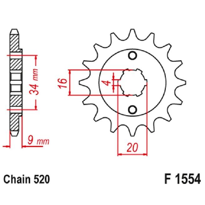 520 Motorcycle Front Sprocket Pinion For Yamaha TT-R 230 TTR230 2005-2025 YFS200 Blaster 200 1988-2006 DT200L 1985 GT250 GV250