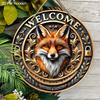 Wooden hanging decorative sign, welcome signs, Fox pattern,indoor or garden decorations, 2D flat pendants, housewarming gifts for friends