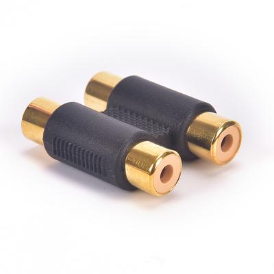 Doppelter 2 x Cinch-Phono-Koppler, Buchse auf Buchse, Audio-/Video-Anschlussadapter, Gold