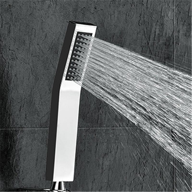 Copper Alloy Chrome-plated Square Hand Shower Set with ABS Hand Shower Stand Stainless Steel Hose Bathroom Shower Accessories