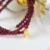 Natural Three-ring Garnet Bracelet for Women, Crystal Hetian Jade Bracelet, Gift, Light Luxury, Niche, Simple and Versatile Jewelry