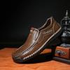 Fashion Brand Casual Business Leather Shoes Men's Handmade Platform Loafers Outdoor Anti Slip Comfortable Luxury Lazy Shoes Large Size