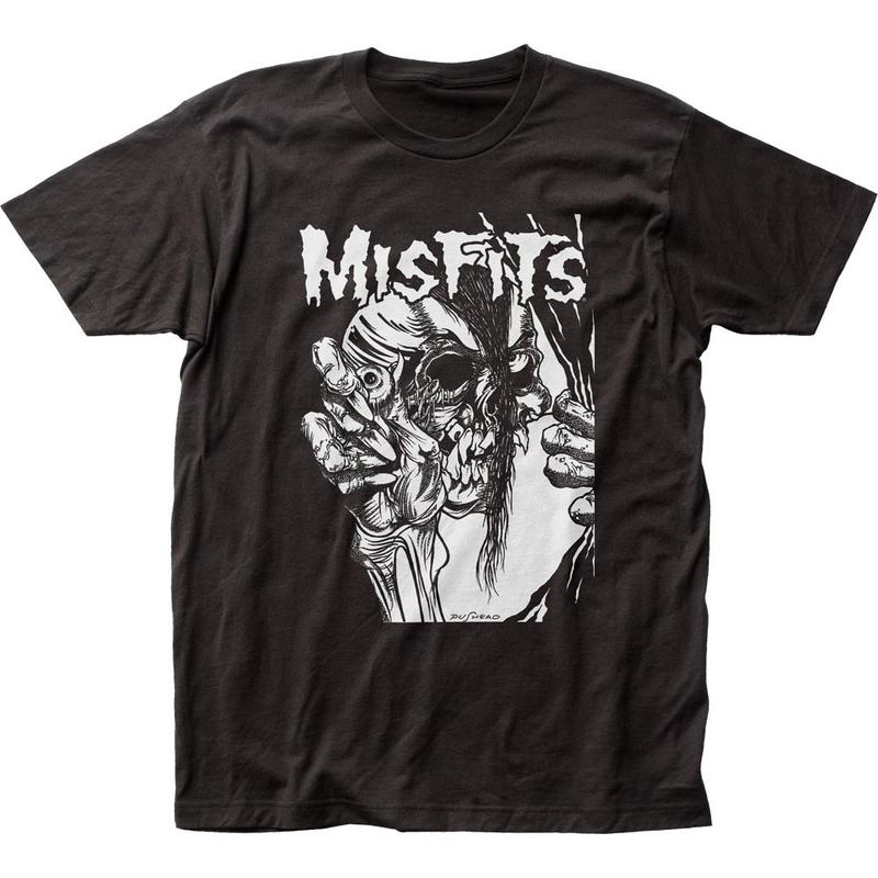 

Misfits Pushead Eyeball B&W Unisex T-shirt Music Classic Concert Rock Band Black XXL