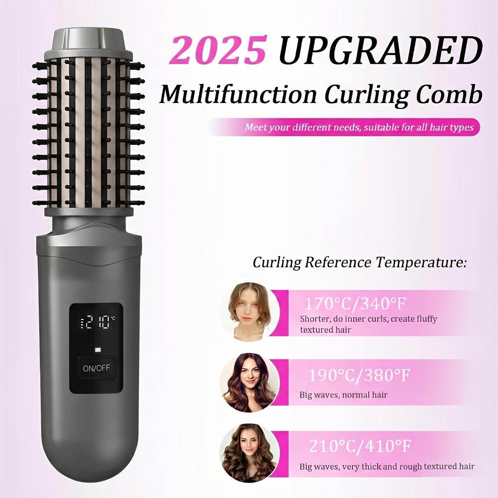 Cordless Curling Iron Brush - 3 Temperature Settings Rechargeable Suitable for Men And Women Ideal for Daily Use And Travel