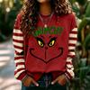 Women's Trendy Long Sleeve Neck Pullover Sweatshirt with Christmas Print for Winter Holiday