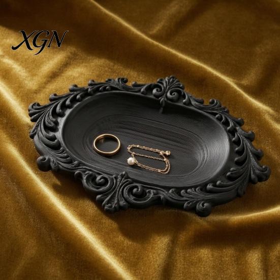 Versatile Storage Tray for Vanity Vintage Jewelry Tray, Decorative Trinket Dish Rings And Cosmetics, French Wedding Registry Style Elegant Organizer