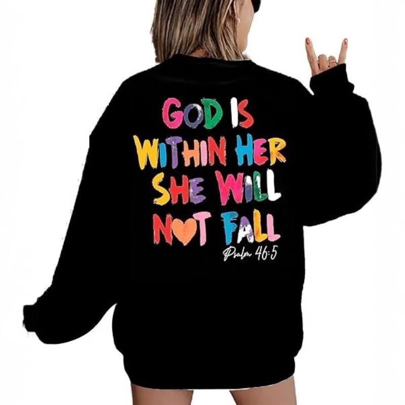 

Sporty Women Crewneck Pullover Christian God Is Within Her Long Sleeved Inspirational Hoodie Hoodie Men Vintage Sweatshirts 3XL
