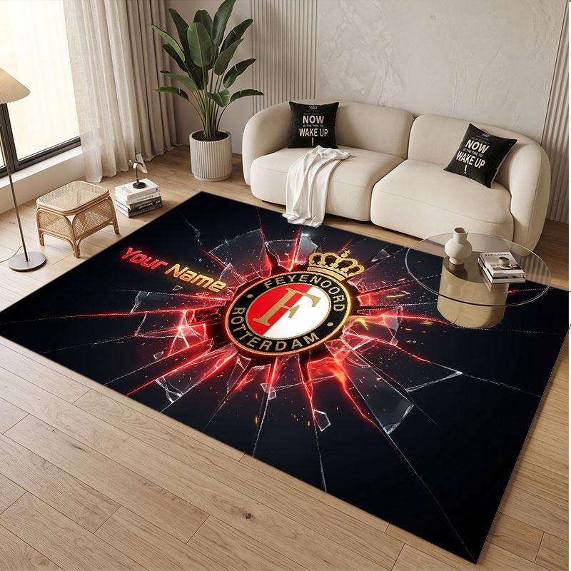 Tappeto Personalizzato Modello Feyenoord Stampa Nome Testo Morbido Antiscivolo Tappeto per Pavimento per Casa Decorazione Interna