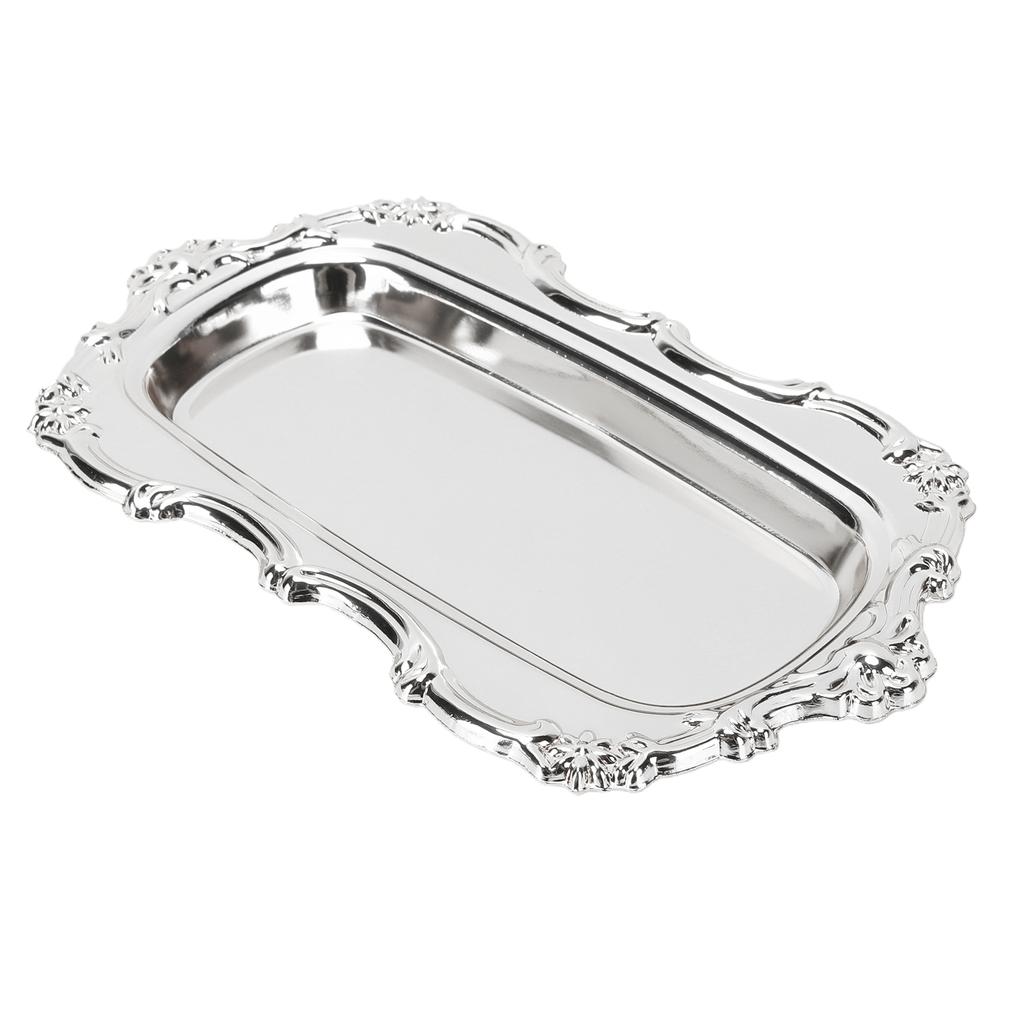 Vintage Jewelry Tray Multifunctional Exquisite Metal Decorative Tray for Dessert Fruit Snacks
