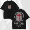 Christian Harajuku Printed T-shirt Short Sleeve Pure Cotton Tees Tops Vintage Y2k Washed Oversized T Shirt Men's Unisex Clothing
