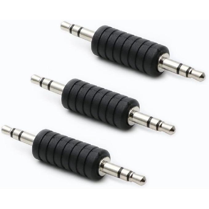 3-Pack 3.5mm Jack To 3.5mm Audio Male Adapter Connectors