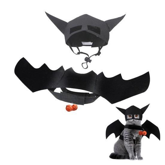 Bat Costume for Pet Bat Wings And Hat Cats Cosplay Costume Halloween Party Dress-up Accessories for Small Dogs Puppy Kitten