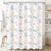Kitchen Pattern Shower Curtain Decor Pastel Colors Cooking Utensils Print for Bathroom Accessories in Home Kitchen