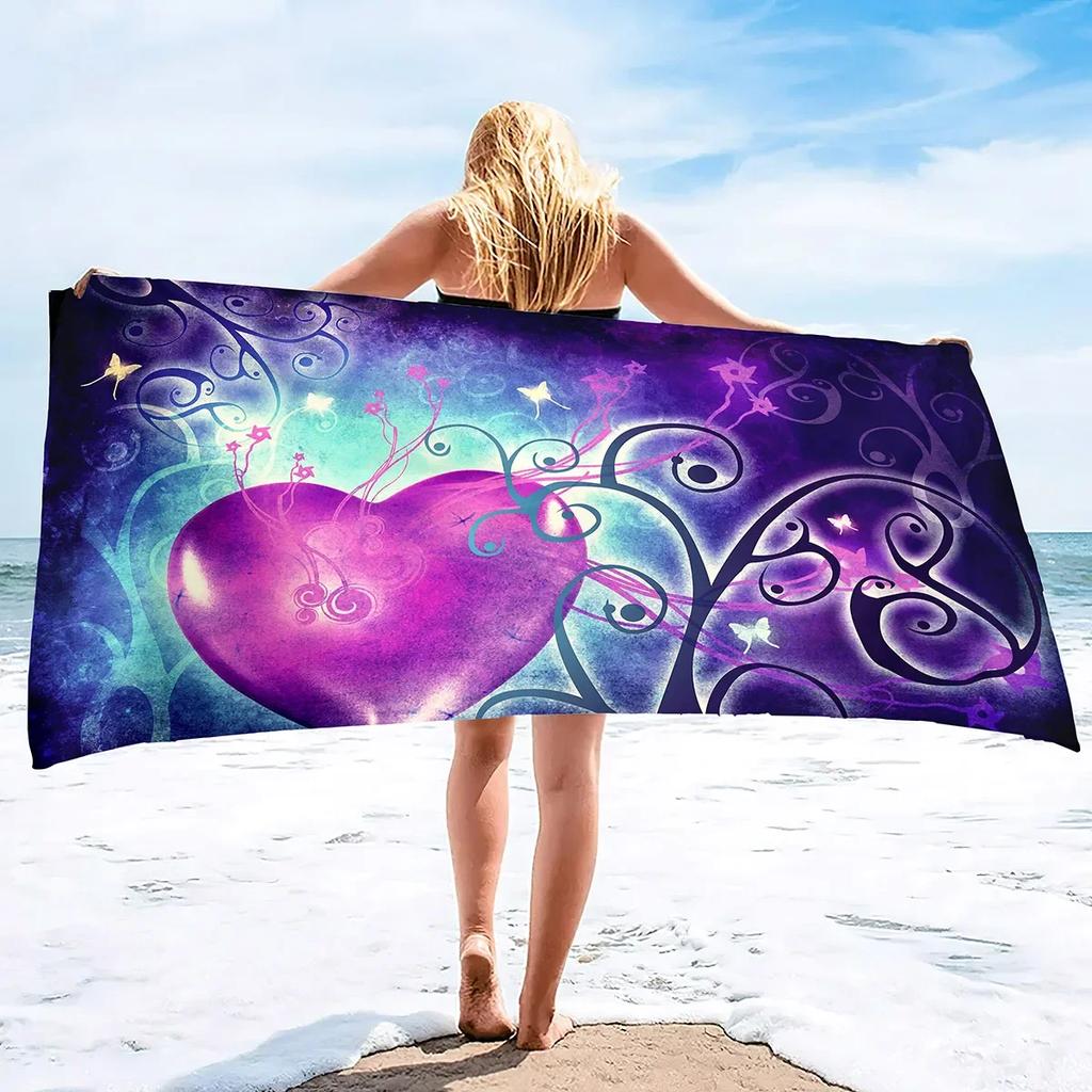 Valentine's Day Large Beach Towel for Adults and Lightweight Pool Towels Quick Dry Beach Towel Water Absorbent Towels for Travel