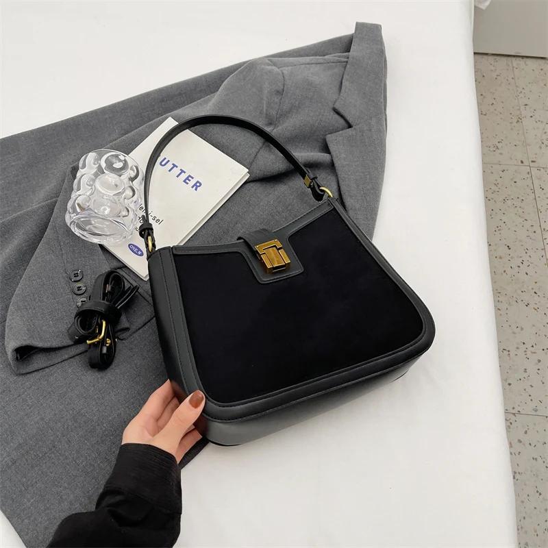 Retro Feminine Shoulder Bag Monochromatic Crossbody Bags Luxury Feminine Bags Simple and Elegant High Quality Korean Style New