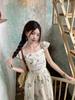 Women's Elegant Floral Puff Sleeve Square Neck Dress - New Summer 2026 French Vacation Style