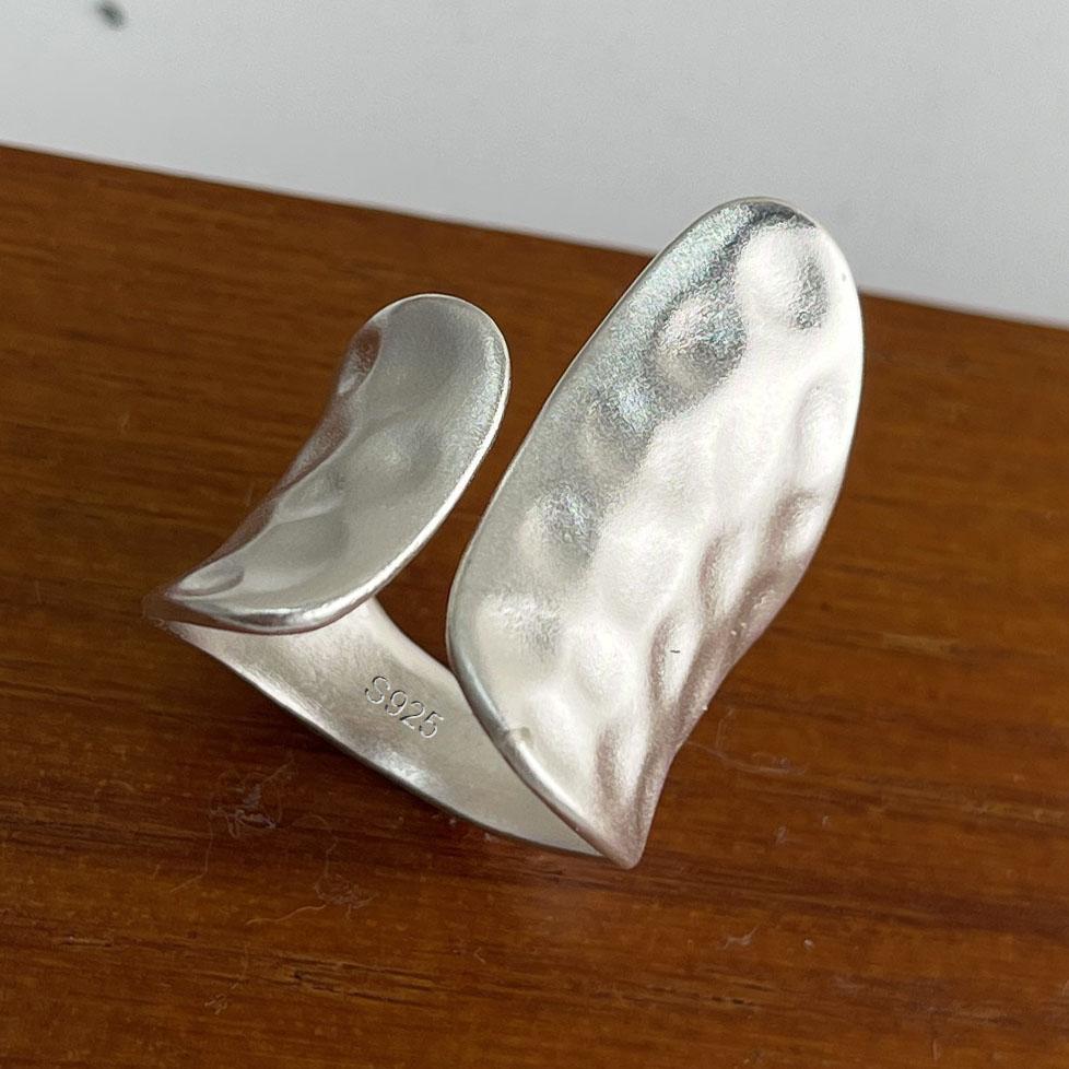 Pierścionki ze srebra 925 dla kobiet Geometryczna Delikatna Biżuteria Palec Regulowany Szeroki Błyszczący Pierścionek Na Imprezę Prezent Urodzinowy