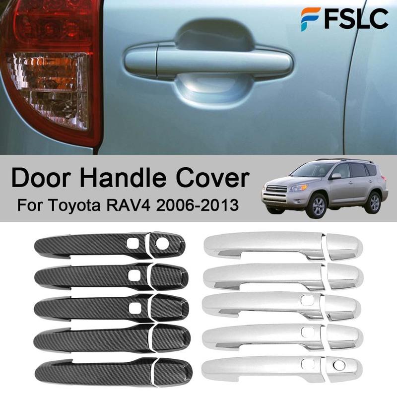 Cars Accessories Door Handle Cover For Toyota RAV4 2006-2013 Carbon Fiber Silver Car Styling Decoration Upgrade Modify A Car