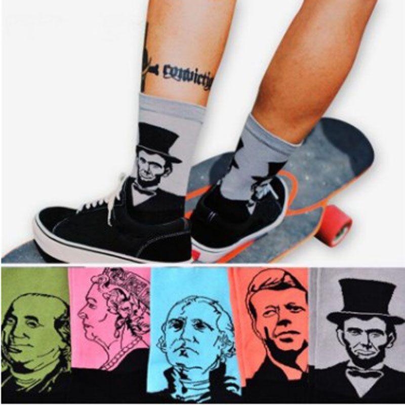 Lyxiga Streetwear President Queen Strumpor För Älskare Bomullsblandning Komfort