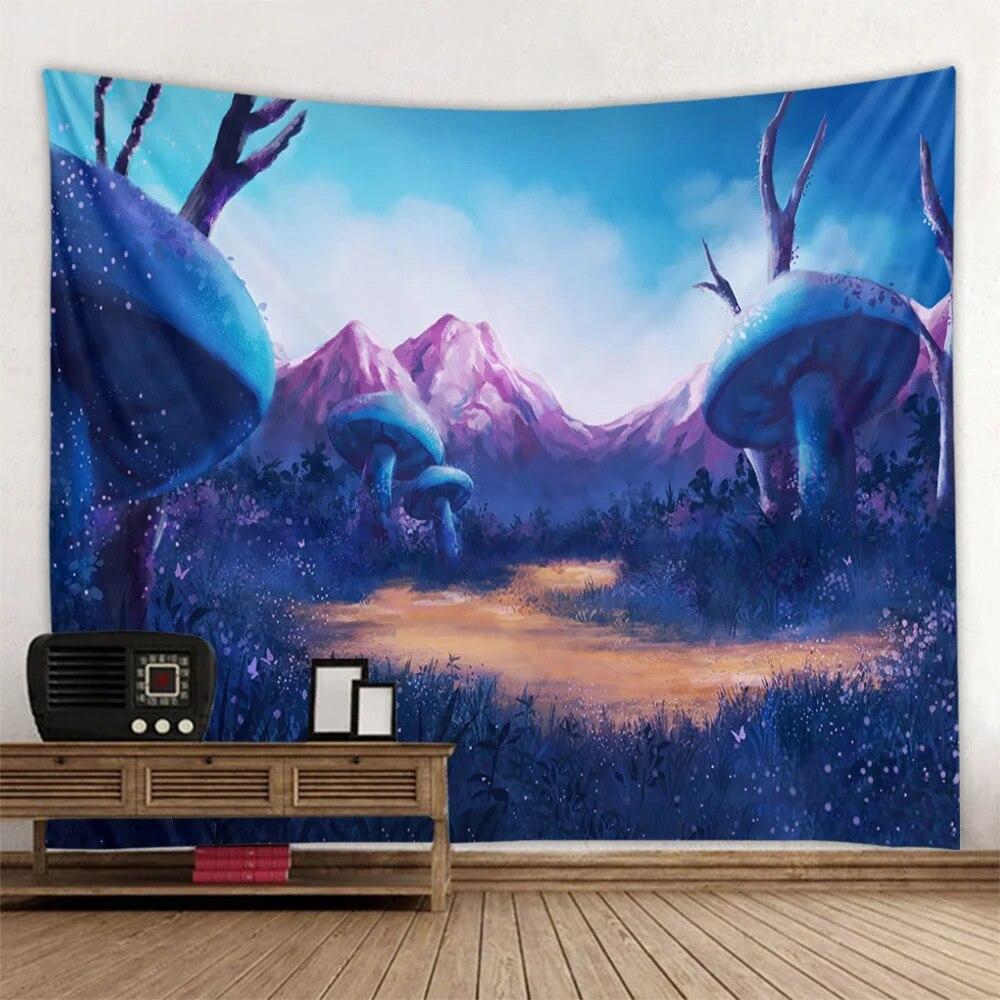 Fairy Tale Fantasy Mushroom Tapestry Bohemian Home Decoration Blanket Hippie Children's Room Art Decoration Tapestry