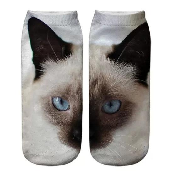 Realistic Cat Face Socks 3D Cat Print Animal Socks Breathable Funny Casual Socks Gag Gifts for Cat Lovers Men Women