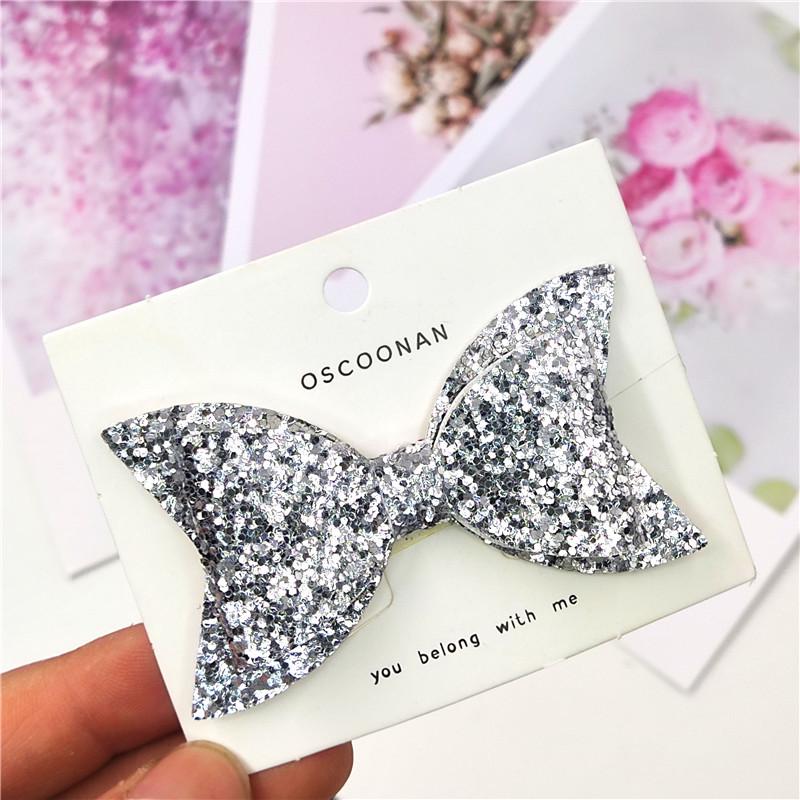 

Vintage Shiny Bow Duckbill Hair Clip for Babies and Children - Perfect Accessory for Hair, Handbags, and Clothing Trimmings. With Hair Clip серебряный