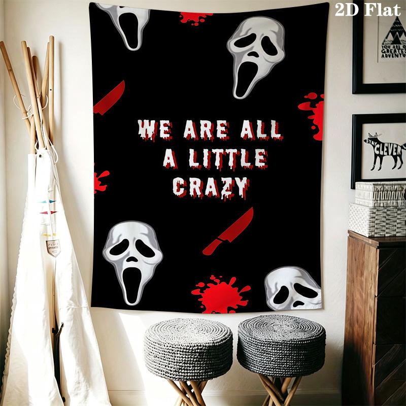 Horror Slasher Faces Tapestry Fashion Print Background Cloth Work Of Art Home Decor Background Wall Hanging Cloth