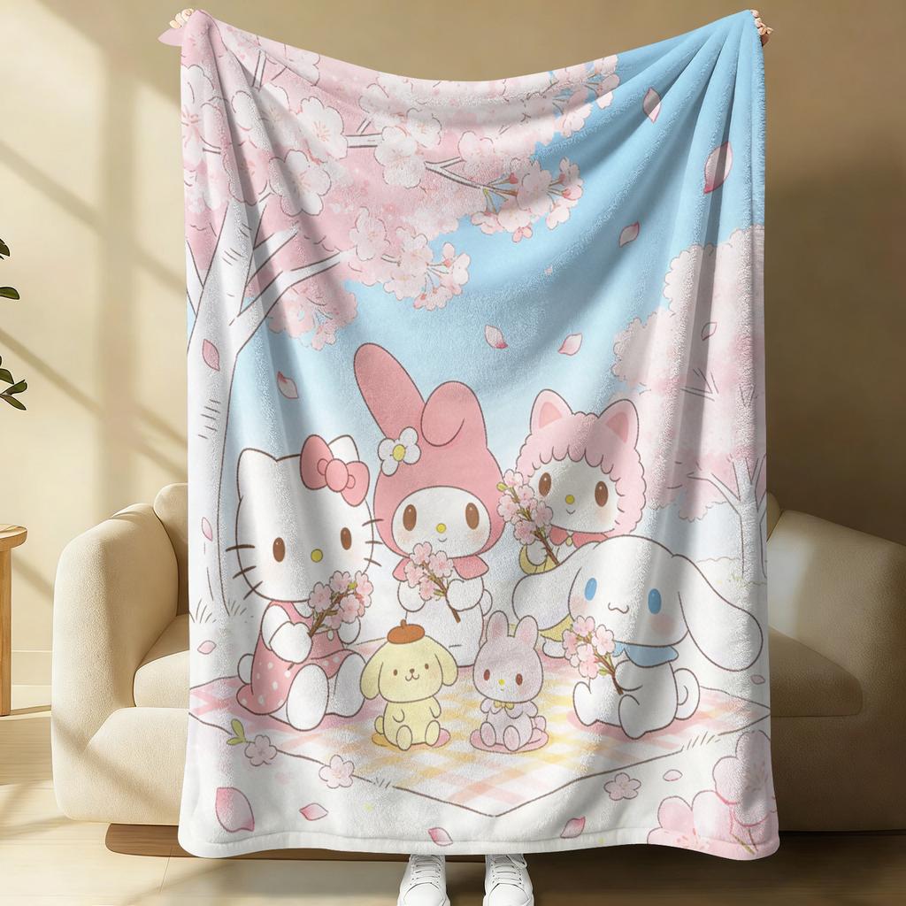 Sanrio Steampunk Plush Flannel Blanket Lightweight Throw Cartoon Cute Air Conditioning Bed Sofa Cover Nap Office Shawl Girl Gift