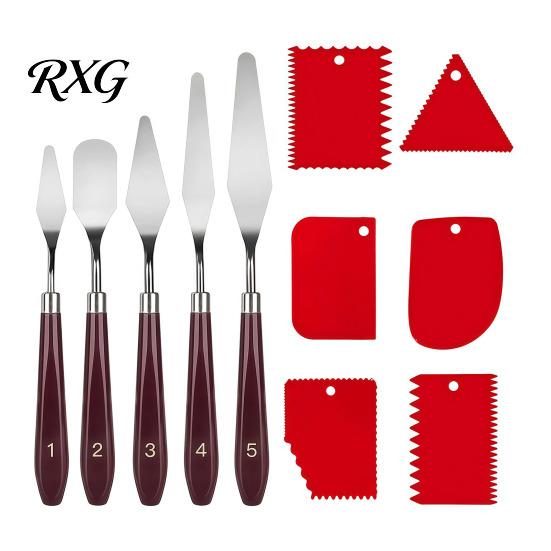 Color Mixing Spatula Set 5Pcs Palette Knife with 6 Paint Scraper, Stainless Steel Durable Scrapers Knife, Oil Metal Knives for Texture Art Blending
