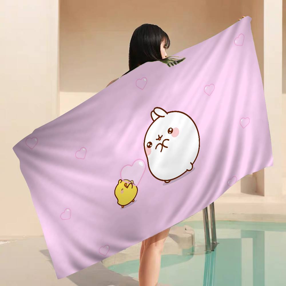 Character M-Molangs Microfiber Printed Beach Towel Mountain Climbing Yoga Beach Swimming Running Absorbent Soft Towel