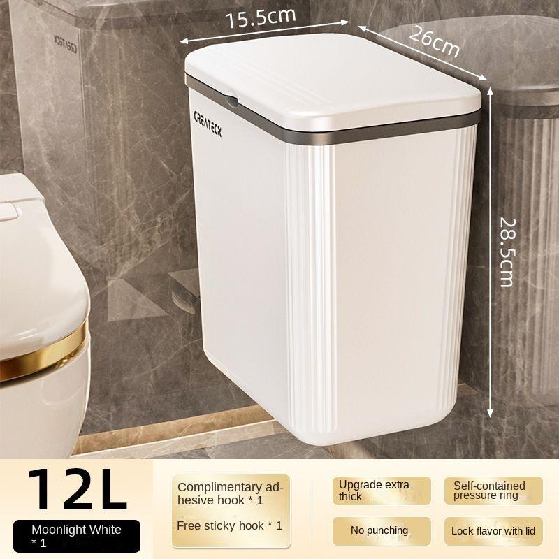 12/8L Kitchen Trash Can Hanging Household Hanging Storage Pail Toilet Toilet Paper Basket Kitchen Waste Wall Hanging Garbage Can