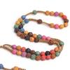 Catholic Colorful Flower Beads Rosary Necklace with Crosses Pendant Religious Chain for Prayer Jewelry and Daily Wear