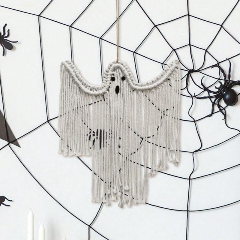 

1PC Halloween decorations handwoven wall hangings Halloween party Halloween costumes white ghost ghost decorations
