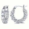 Exquisite Zircon Inlaid Circle Hoop Earrings for Women, Engagement Banquet Daily Wear Fashion Jewelry, Sparkly Gift for Her