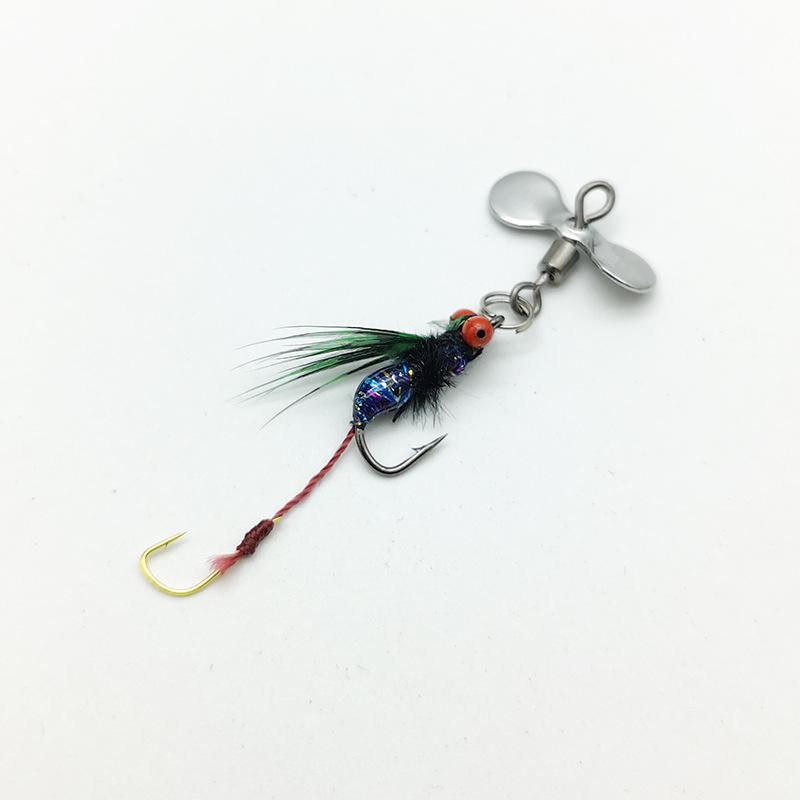 Double Hook Rattlesnake Fly: Colorful Wing Micro Lure for Mosquito, Horsemouth, Striped Fish—Bionic Nanoworm.