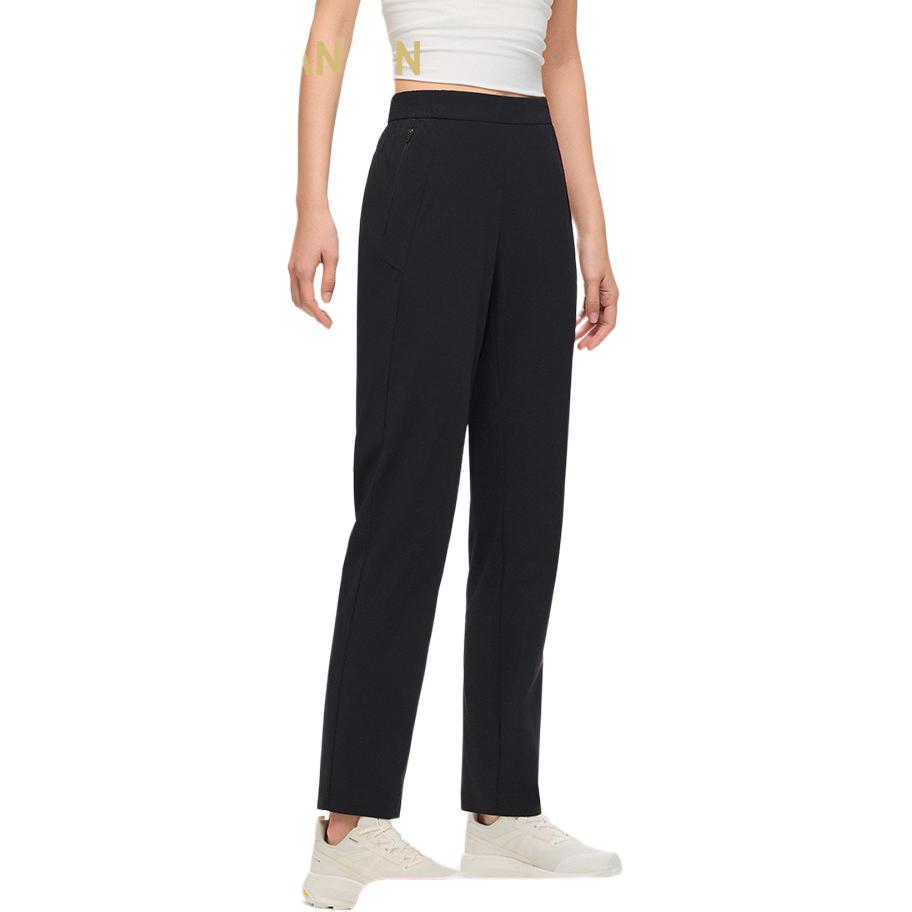 Anta Comfortable Simple Mid-Rise Versatile Solid Color Straight Leg Casual Pants Women Bottoms Natural-Wood-Color 162520504-1