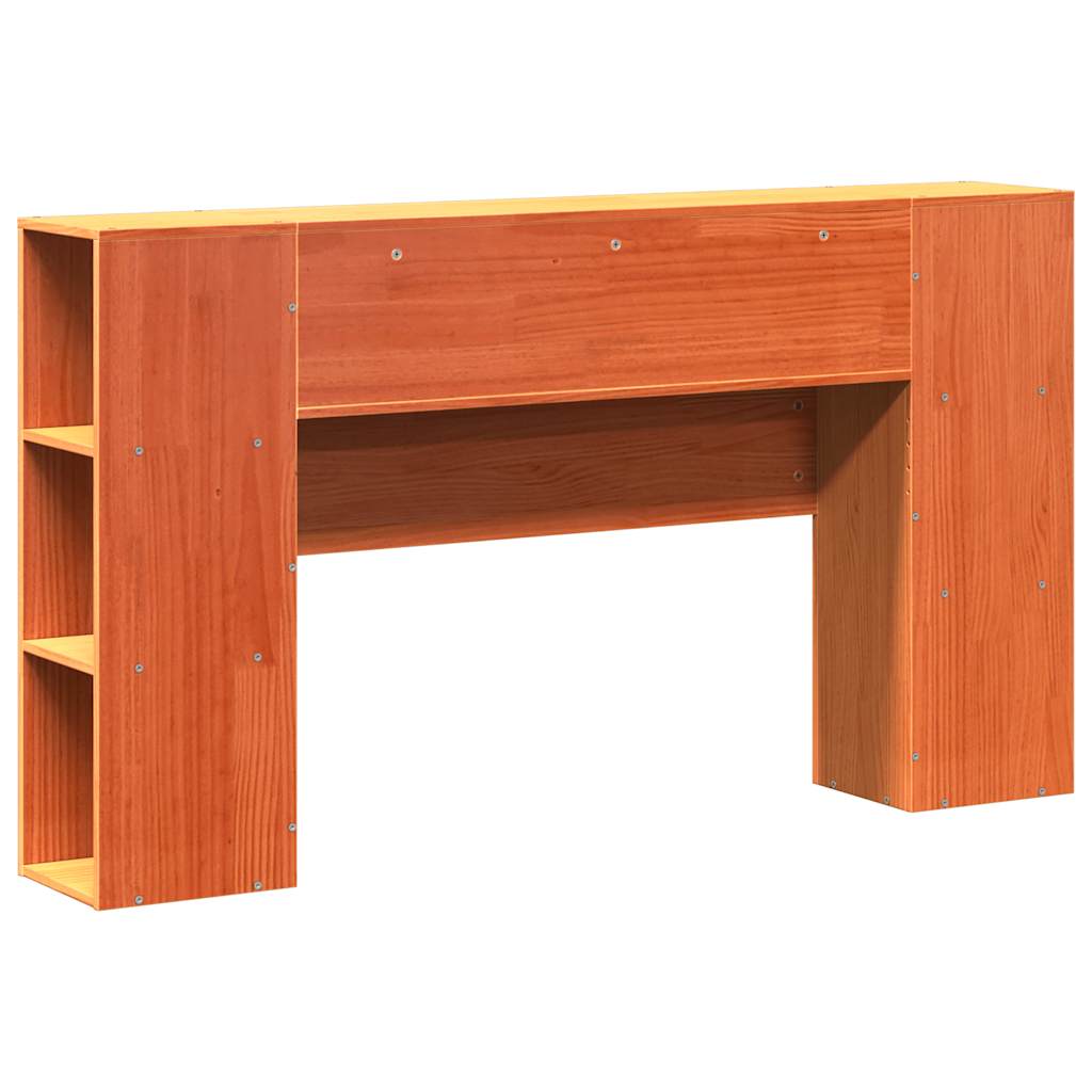 Headboard with Storage Space Wax Brown 150 Cm Solid Pine Wood
