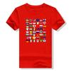 Mens Cotton Short Sleeve T-Shirt With Abstract Flag Print Streetwear Casual Tee Youth