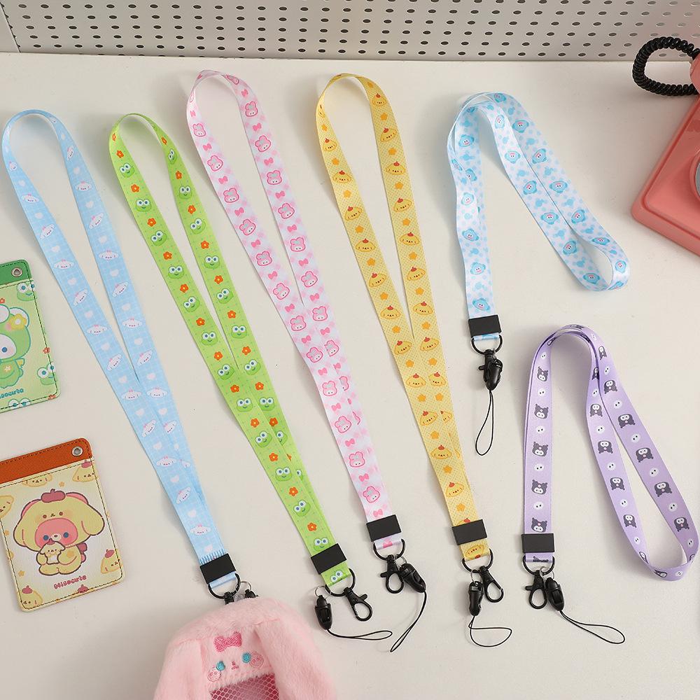 Ins Korean Version of The Girl Cartoon Hanging Neck Lanyard Student Hard Card Holder Long Rope Work Permit Mobile Phone U Disk Long Hanging Rope