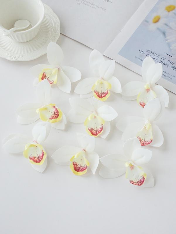 

50/100PCS Artificial Flower Silk Orchid Home Room Table Decora Festival Outdoor Garden Yard Wedding Bridal Bouquet Diy Gift Box 50 pcs