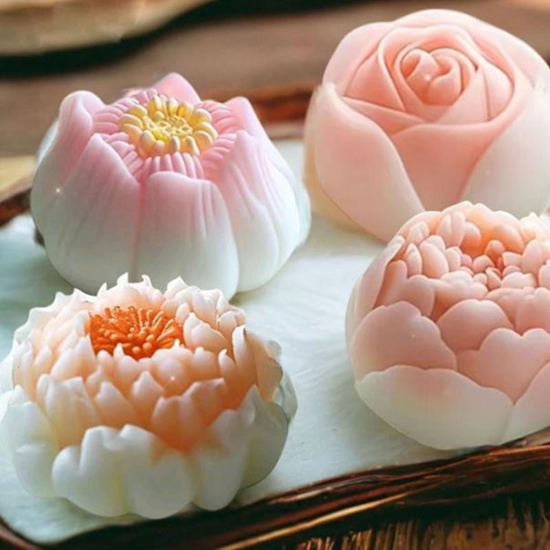Flower Shape Silicone Molds Fondants Chocolate Molds Mousses Cake Decorating Tool Candle Soap Molds Easily Clean