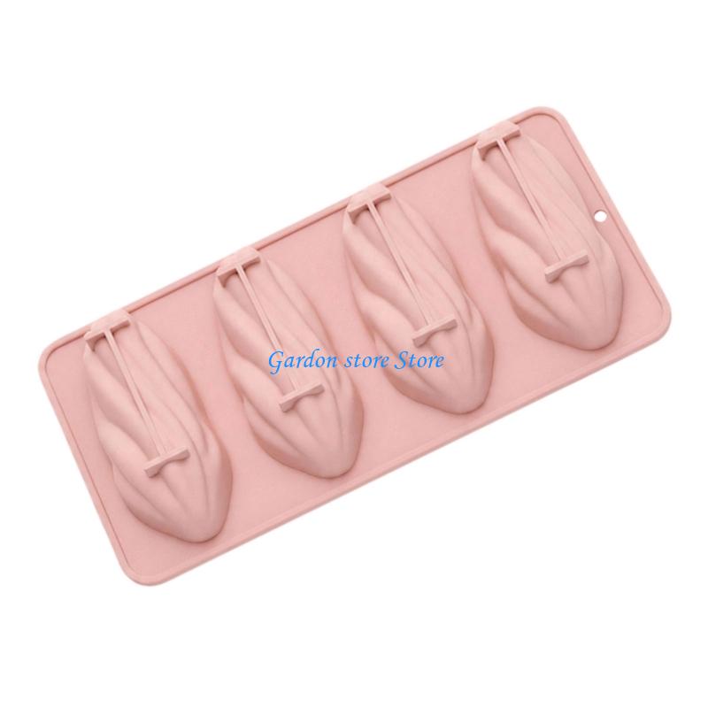 B0KB Heat Resistant Pistachios Cake Pan Molds 4 Cavity Silicone Dessert Mould For Birthday Parties And Cooking Classes